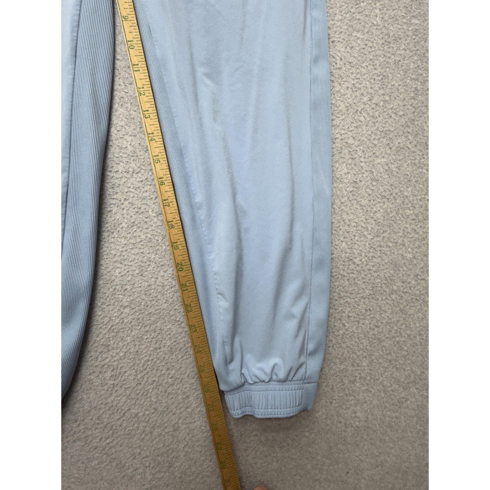 Athleta Jogger Pants Womens 10 Blue Elastic Waist Stretch Ribbed Ankle Pockets - Picture 6 of 11